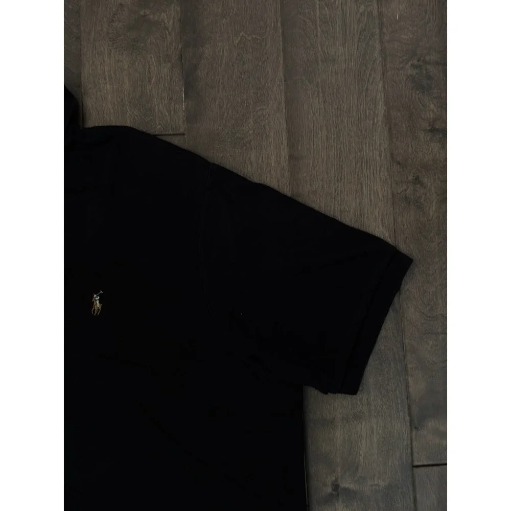 Ralph Lauren Mens Short Sleeve Black Classic Fit Polo Shirt Size 4XLT Flesh Pony